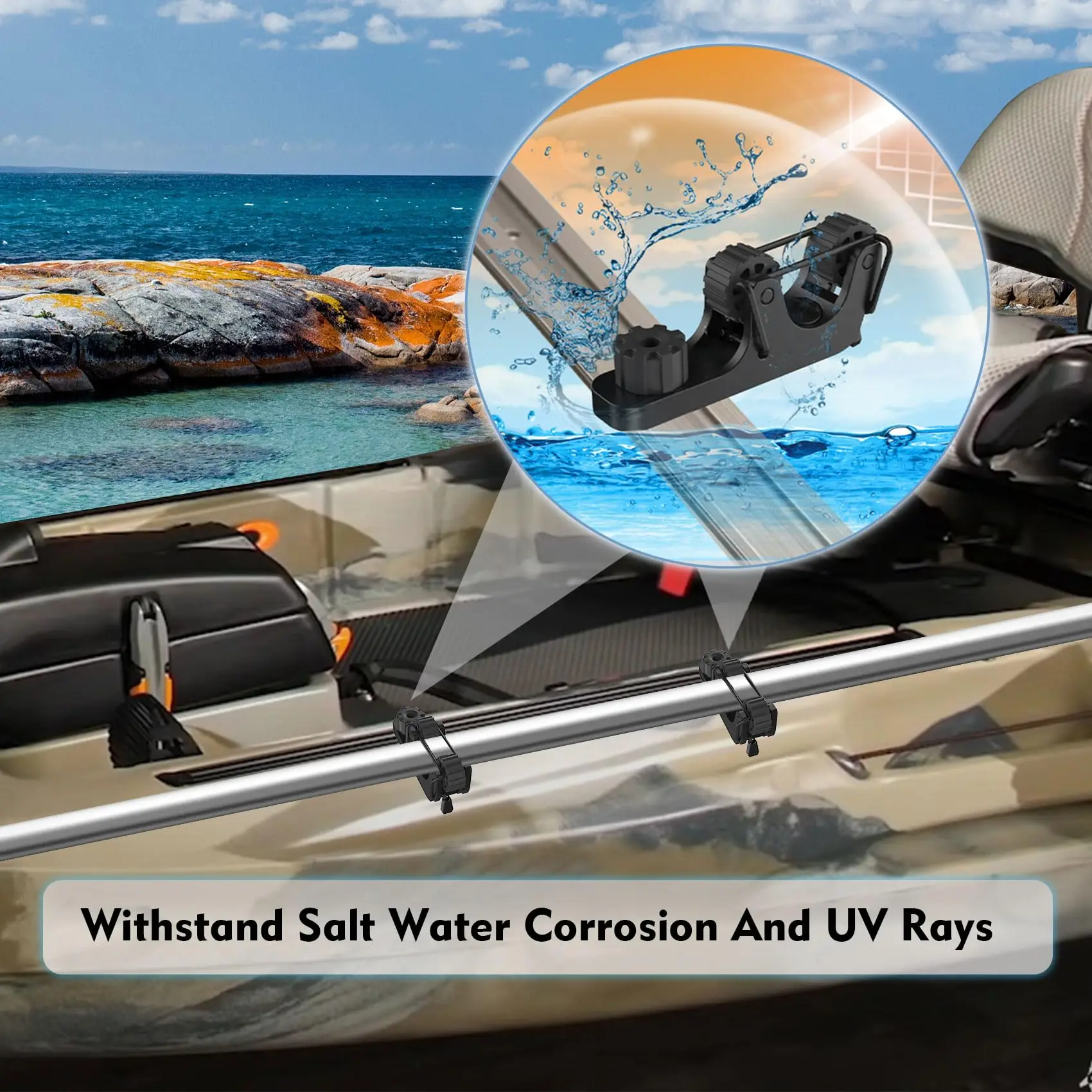 Soporte extensible de remo para kayak en riel de montaje - imagen 5