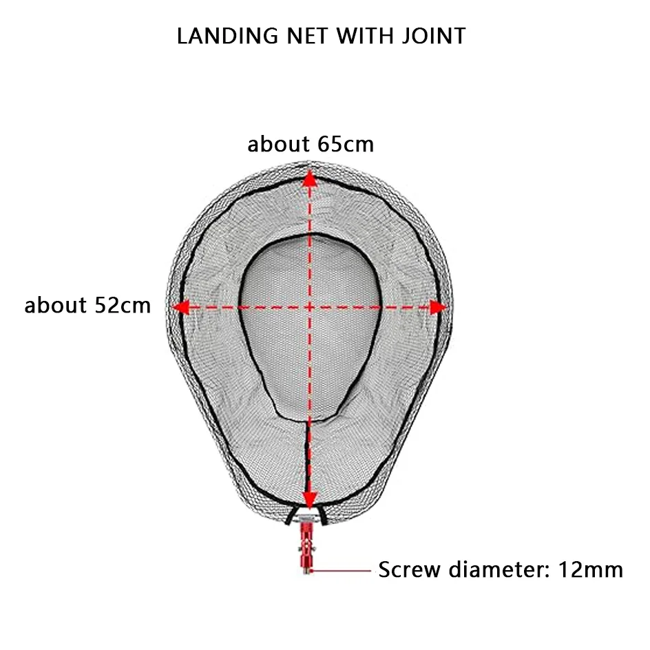 Red de pesca plegable SANLIKE con marco de aluminio, red de PE recubierta de goma, 52x65cm, ovalada, 45cm de profundidad, herramientas de pesca duraderas y ligeras - imagen 2