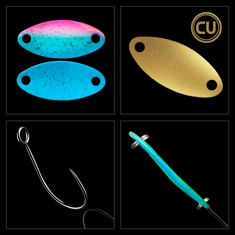 LETOYO Mini Señuelo Cucharilla UV brillo para trucha y perca - imagen 5