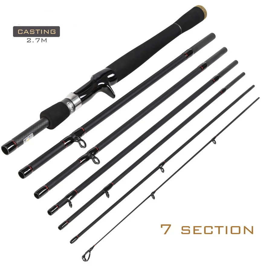 GOTURE Fishing Pole Carbon Fiber Spinning/Casting Fishing Rod 6-7Sections Fishing Rods for River Lake Reservoir Pond Stream - imagen 2