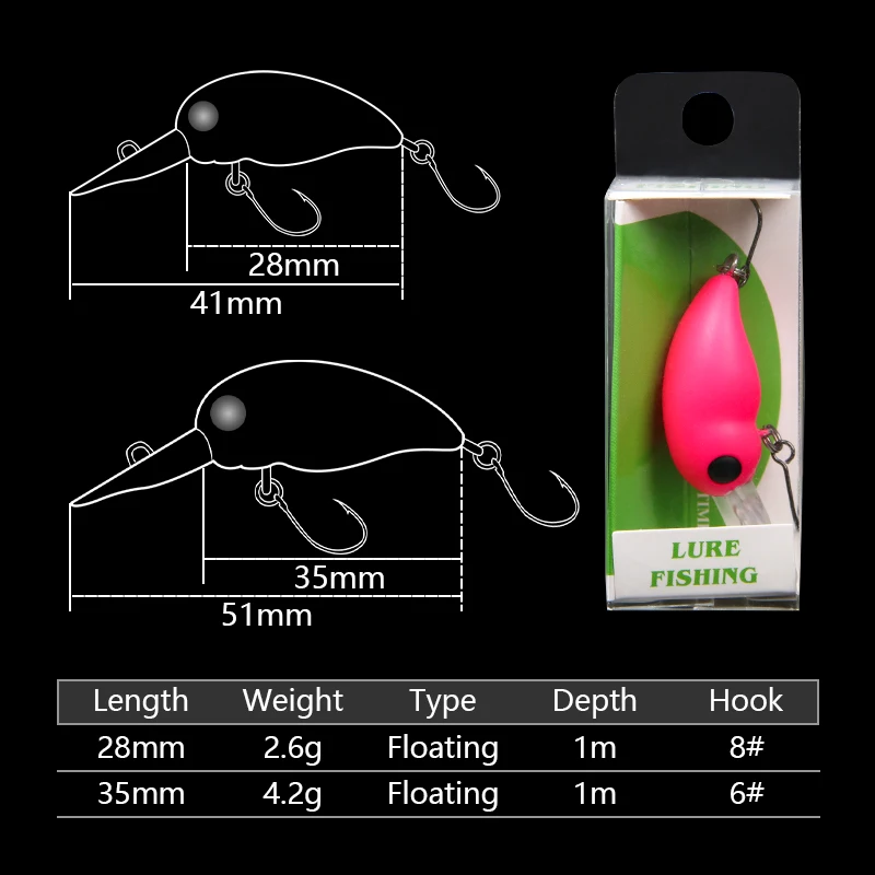 LETOYO huevo manivela cebo 2,6/4,2g señuelo flotante cebo Artificial Wobbler Crankbait cebo duro lubina señuelo perca cebo área trucha señuelo - imagen 2