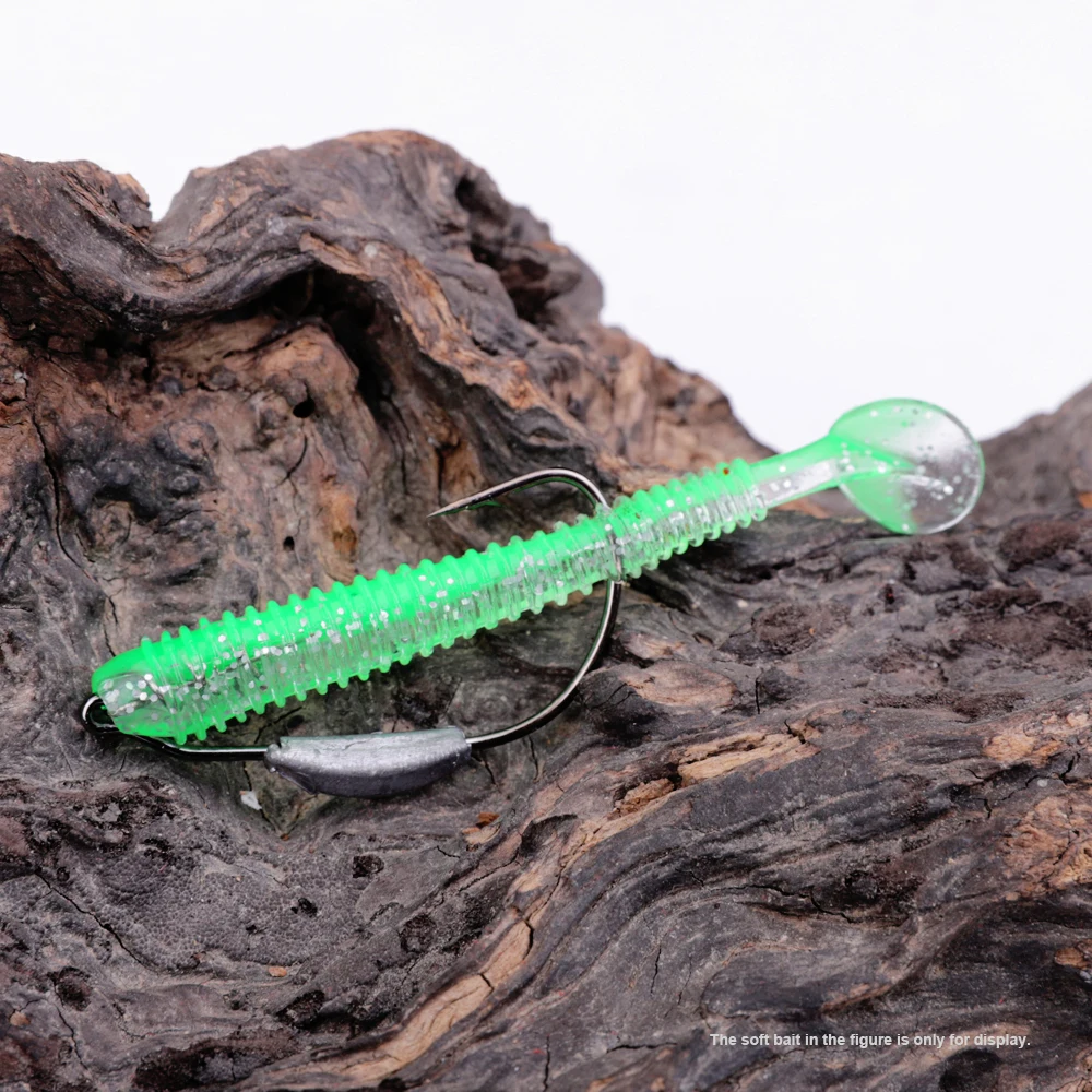 FTK-anzuelos de pesca Offset de 5 piezas, cebos blandos con púas, plantilla de gusano, aparejos de pesca para Texas Rigs, 2g3g4g5g7g - imagen 4