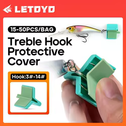 LETOYO 4-20 unids/bolsa cubierta de anzuelo triple protectores de anzuelos de pesca cubiertas de anzuelos triples gorros de anzuelo de pesca