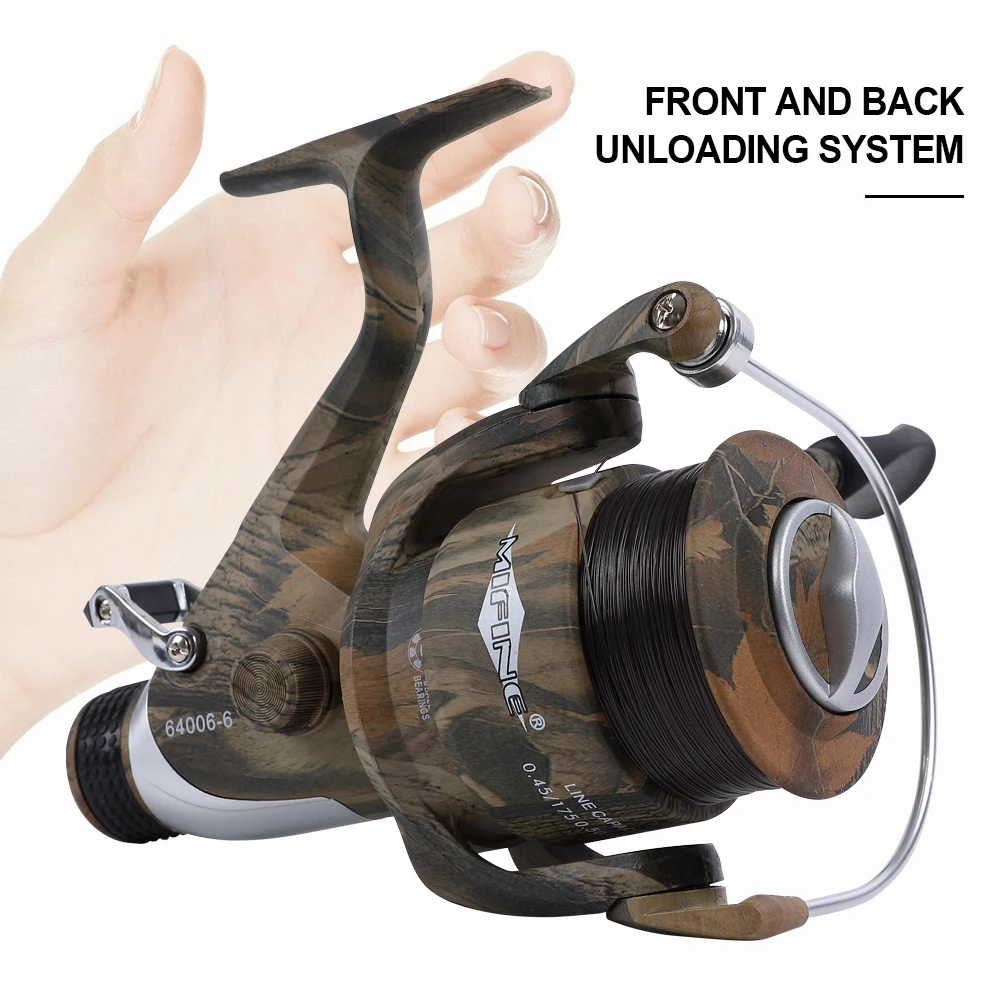 MIFINE TELE CARP Double Brake Fishing Reels with Mono Line Spinning Wheel 5.2:1 High-Speed Gear Ratio Spare Spool 3000-6000 - imagen 3