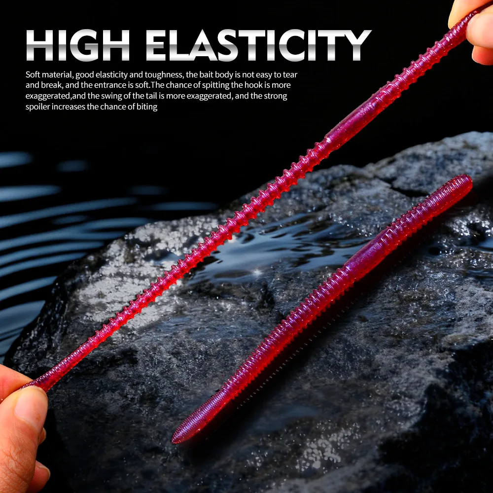 LHFSH 2,1g 3,9g cebo de pesca suave fideos hilo de gusano lombriz de tierra cebo suave biónico buceo Wobblers de gusano suave para carpa lubina - imagen 2