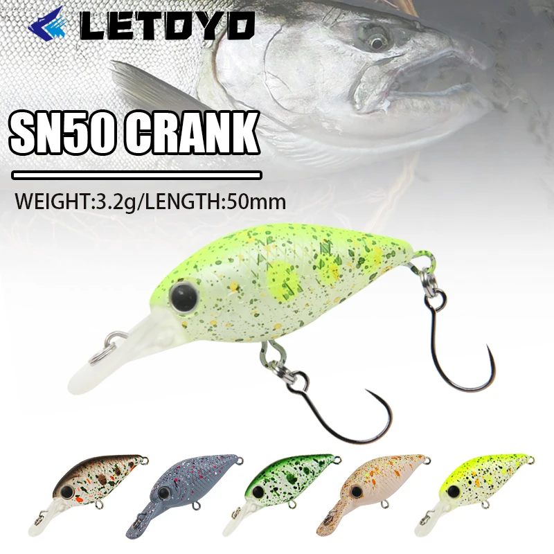 LETOYO 3,2g 50mm SN50 manivela hundimiento señuelo de manivela cebos duros cebo Artificial Crankbait señuelo Wobblers lubina perca trucha señuelo de pesca