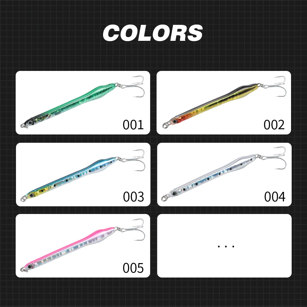 Hunthouse-señuelo de pesca con plantilla de Metal de cola ancha, 77mm/20g, agua salada, hundimiento lento, cebos de Jigging para lubina, atún, aparejos de pesca - imagen 5