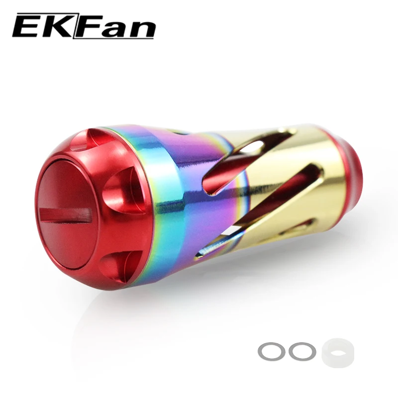 Ekfan-perilla de carrete de pesca de aleación de aluminio colorida, accesorio de aparejos giratorio/Baitcasting, proceso CNC, nuevo, adecuado para DAI & SHI - imagen 3