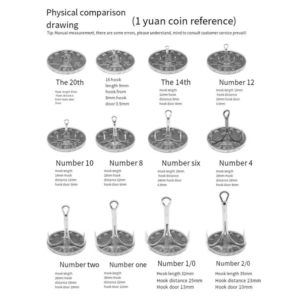 10 Uds 3x fuerte súper afilado redondo anzuelo de pesca triple antioxidante acero alto en carbono 1-16 # Aparejos de pesca con anzuelos triples marinos - imagen 3