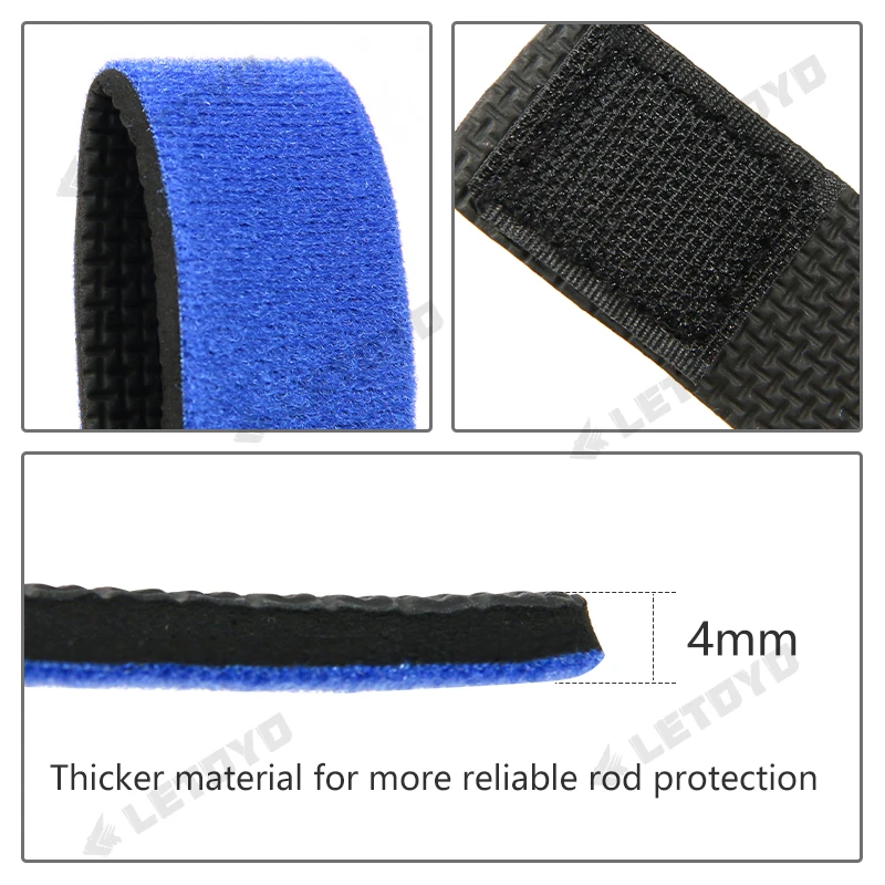 LETOYO 2/4/10 piezas soporte de caña de pescar grueso y firme, Correa con tapas para proteger la punta de la caña, herramienta de pesca giratoria, artículos de aparejos, - imagen 4