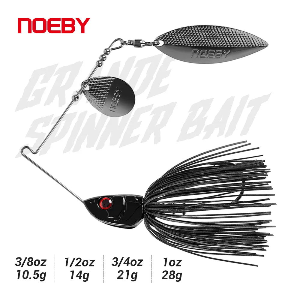 Noeby Spinnerbait 10,5g 14g 21g 28g doble hoja de sauce aguja cebo de natación cuchara Wobblers lubina Spinner cebo señuelo de pesca