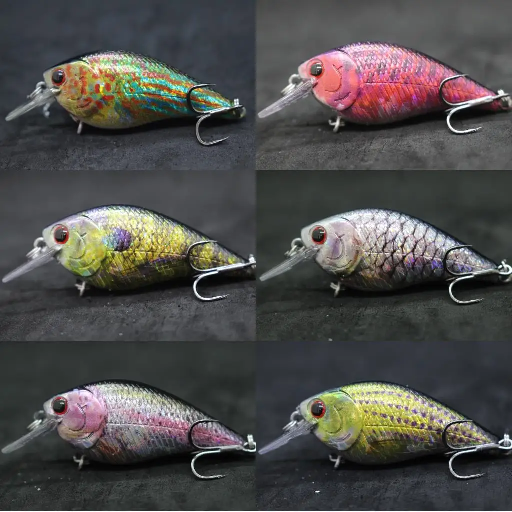 WLure-Señuelos de Pesca salvajes flotantes y lentos, cebo Crankbait HC15KB2, 7cm, 10g, pico cuadrado, 0,5 metros de profundidad, 6 unidades por paquete - imagen 3