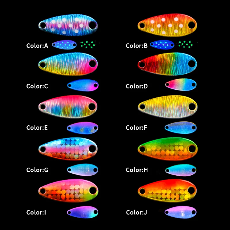 LETOYO 2,3g/3,5g/5g cuchara reflectante láser señuelo cuchara luminosa UV señuelo Chatterbait trucha Spinner cebos perca cebo área trucha - imagen 2