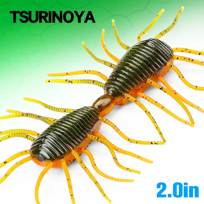 TSURINOYA cebo de gusano FAERIE 2,0 pulgadas 50mm 3g 10 Uds juego de lubina señuelo de pesca Wacky Rig Baitfish plástico blando melocotón cebos de peces falsos