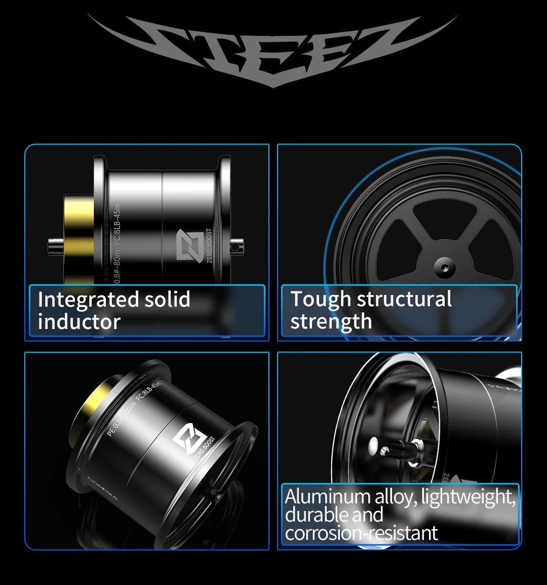 Gomexus OZ100 Carrete súper duraluminio 24 Steez SV TW exclusivo 8LB 45m 1PE 100m - imagen 4