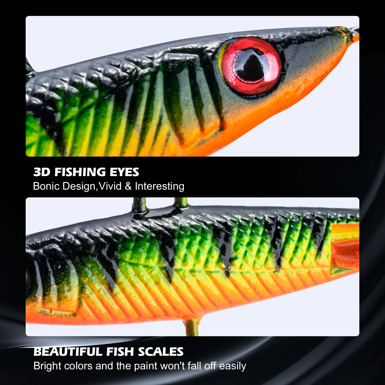 Goture-señuelo de pesca en hielo para invierno, 3D balancín de ojos, cebo duro Jigging, cebo de pesca equilibrado, entrega rápida de varios tamaños - imagen 2