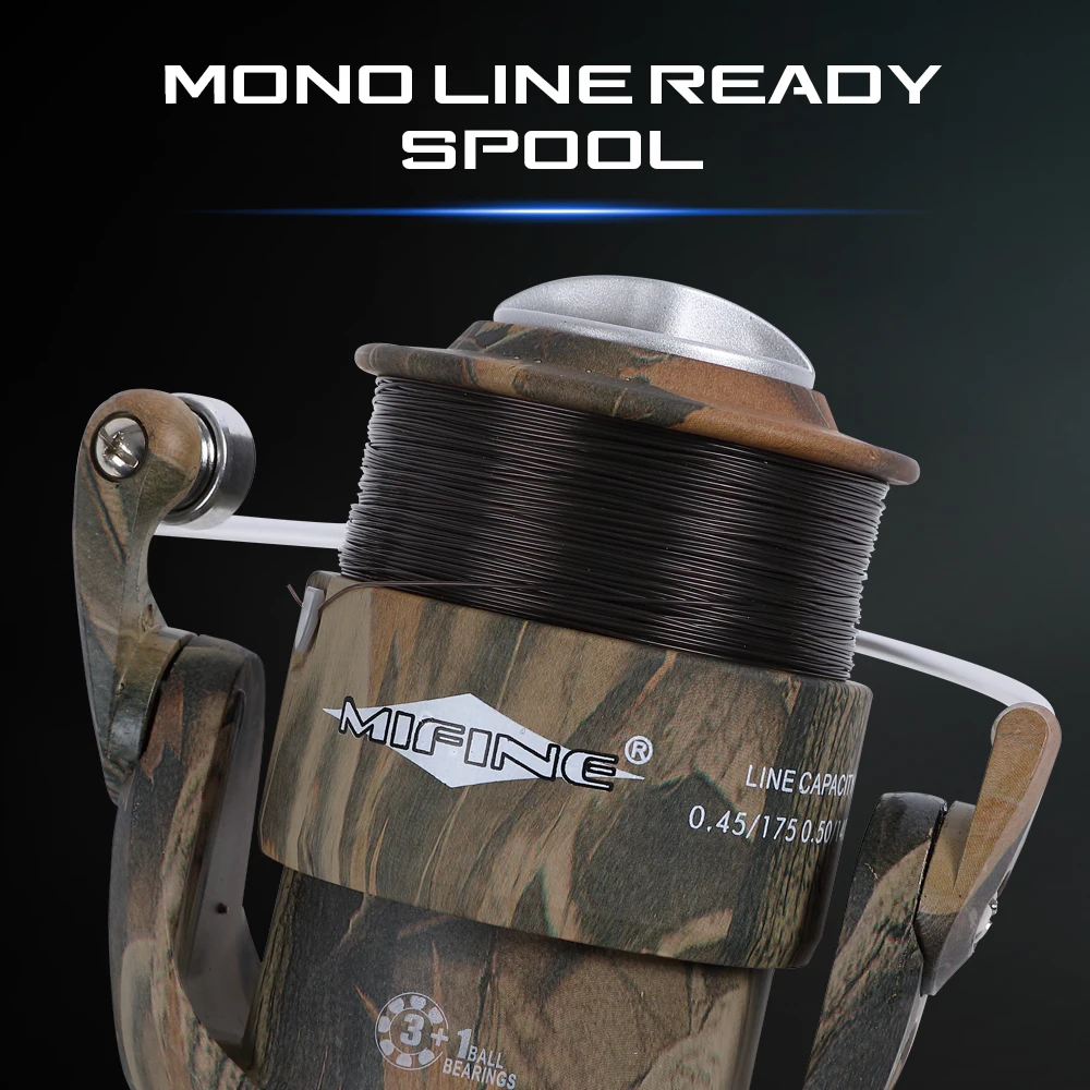 MIFINE TELE CARP Double Brake Fishing Reels with Mono Line Spinning Wheel 5.2:1 High-Speed Gear Ratio Spare Spool 3000-6000 - imagen 4