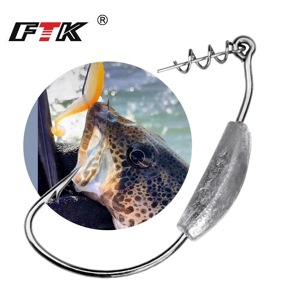 Anzuelo Offset Lastrado FTK para Cebo Blando – Texas Rig - imagen 2