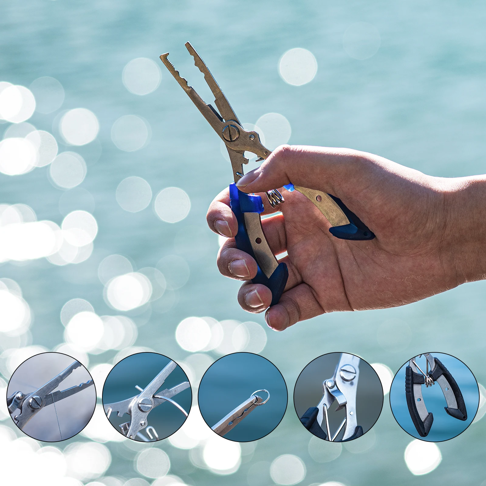Goture-Tijeras de Control de acero inoxidable, juego de agarre de pesca, pinza, accesorio, herramienta, pinza, cortador, alicates, herramientas de pesca - imagen 5