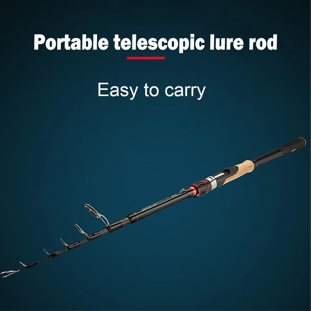 Goture-caña de pescar telescópica de carbono superduro, aparejos de pesca de potencia MH, caña de fundición giratoria de 2,1-3,0 M, 5-40g, peso del señuelo rápido - imagen 5