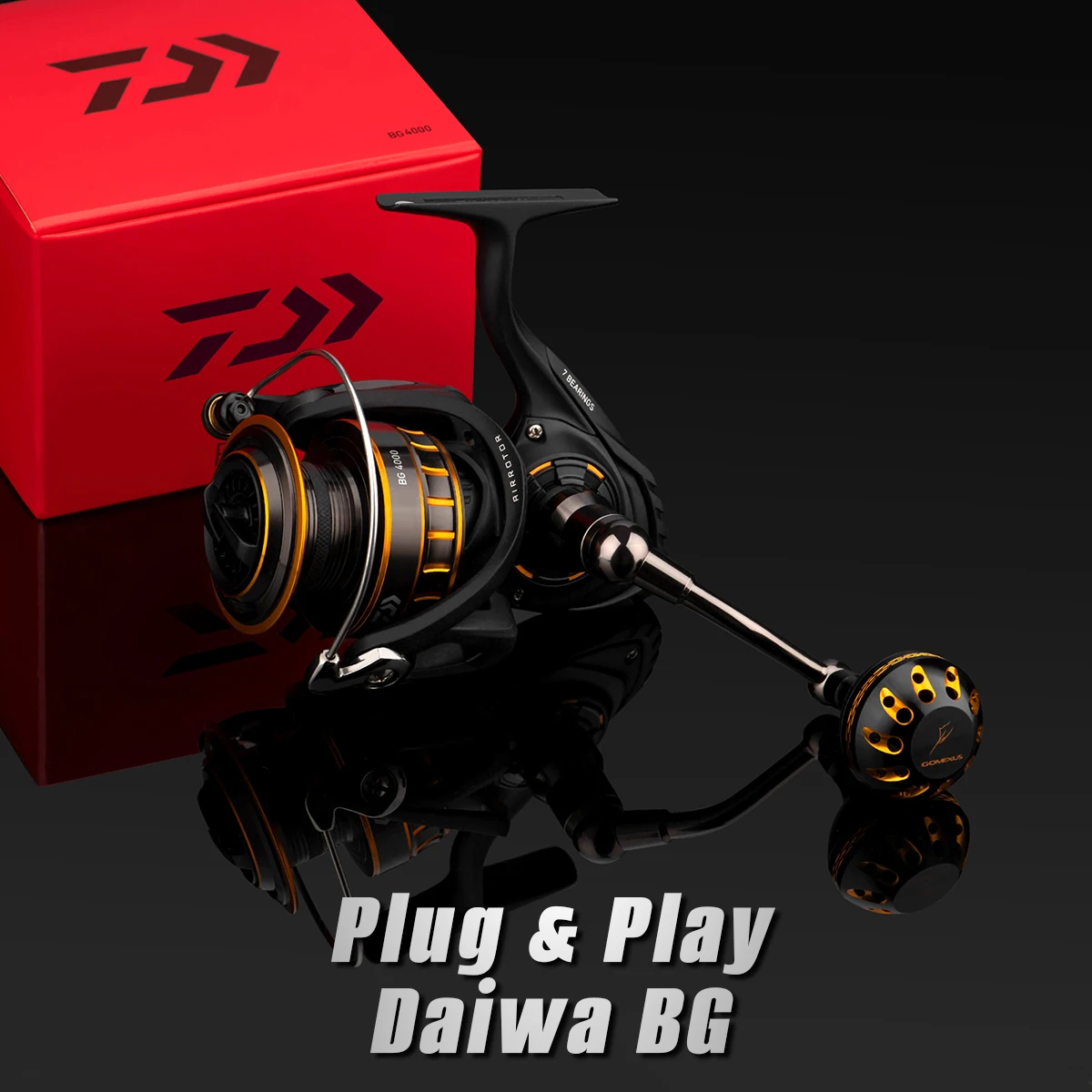 Mango eléctrico Gomexus para carretes de pesca Daiwa BG MQ Saltist 1500-8000, mango giratorio de 65mm - imagen 3