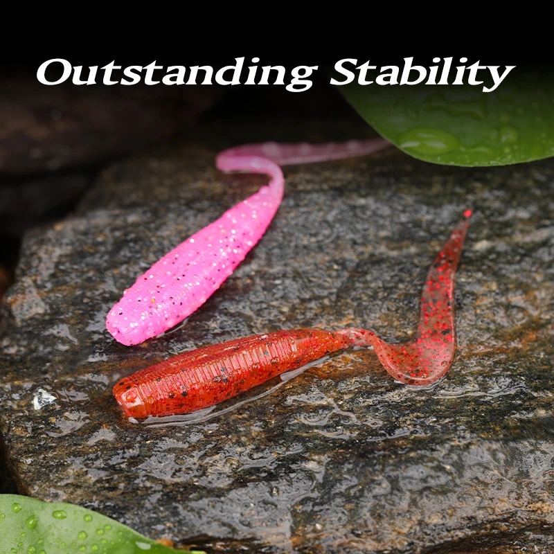 TSURINOYA-señuelo de gusano blando para pesca, cola rizada, larga y rizada, 53mm, 1,8g, 14 piezas, depredador - imagen 4