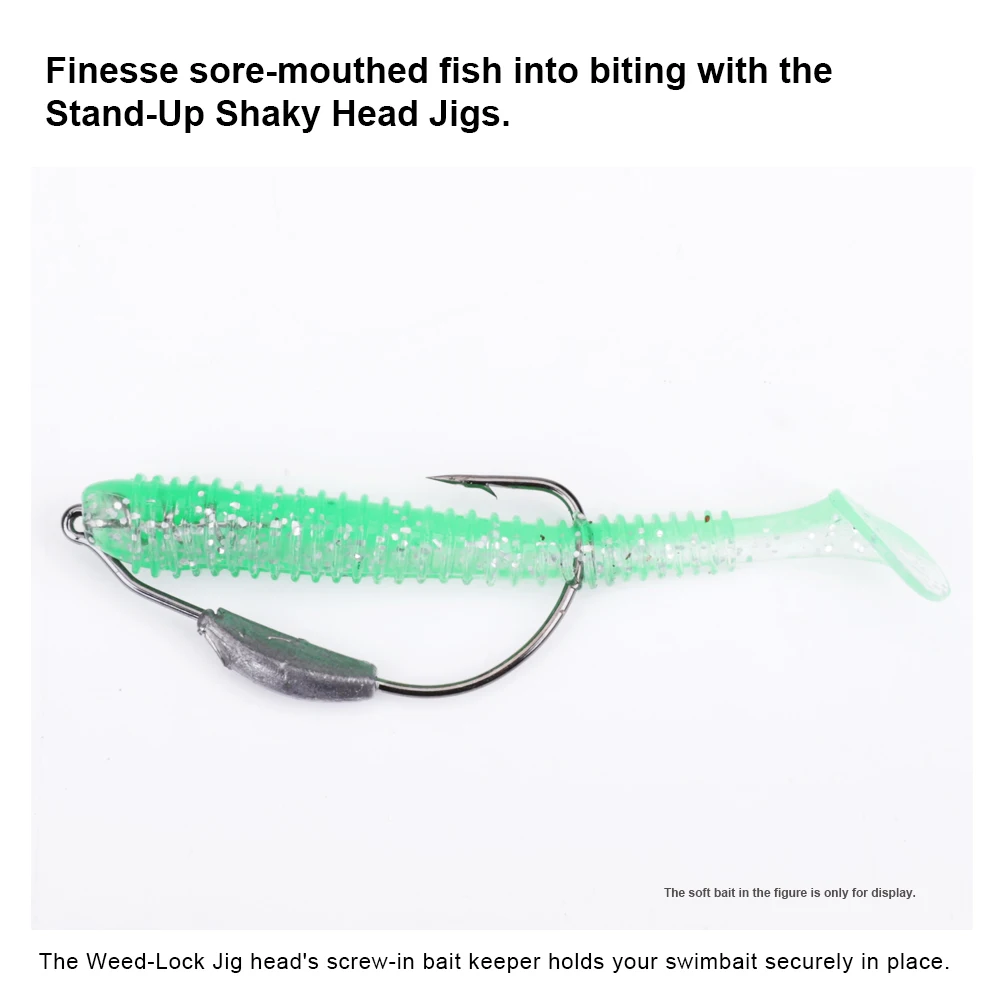 FTK-anzuelos de pesca Offset de 5 piezas, cebos blandos con púas, plantilla de gusano, aparejos de pesca para Texas Rigs, 2g3g4g5g7g - imagen 5