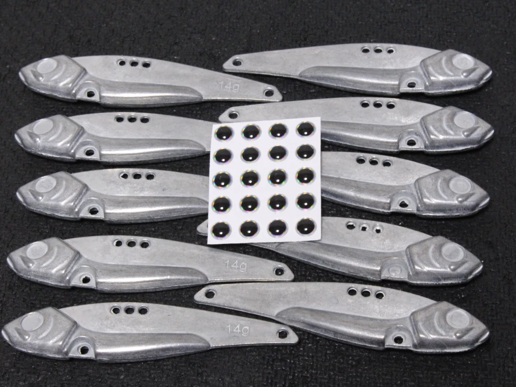 WLure-señuelo de pesca de hoja de Metal VIB, 7g, 10g, 14g, sin pintar, BL6P10 - imagen 5