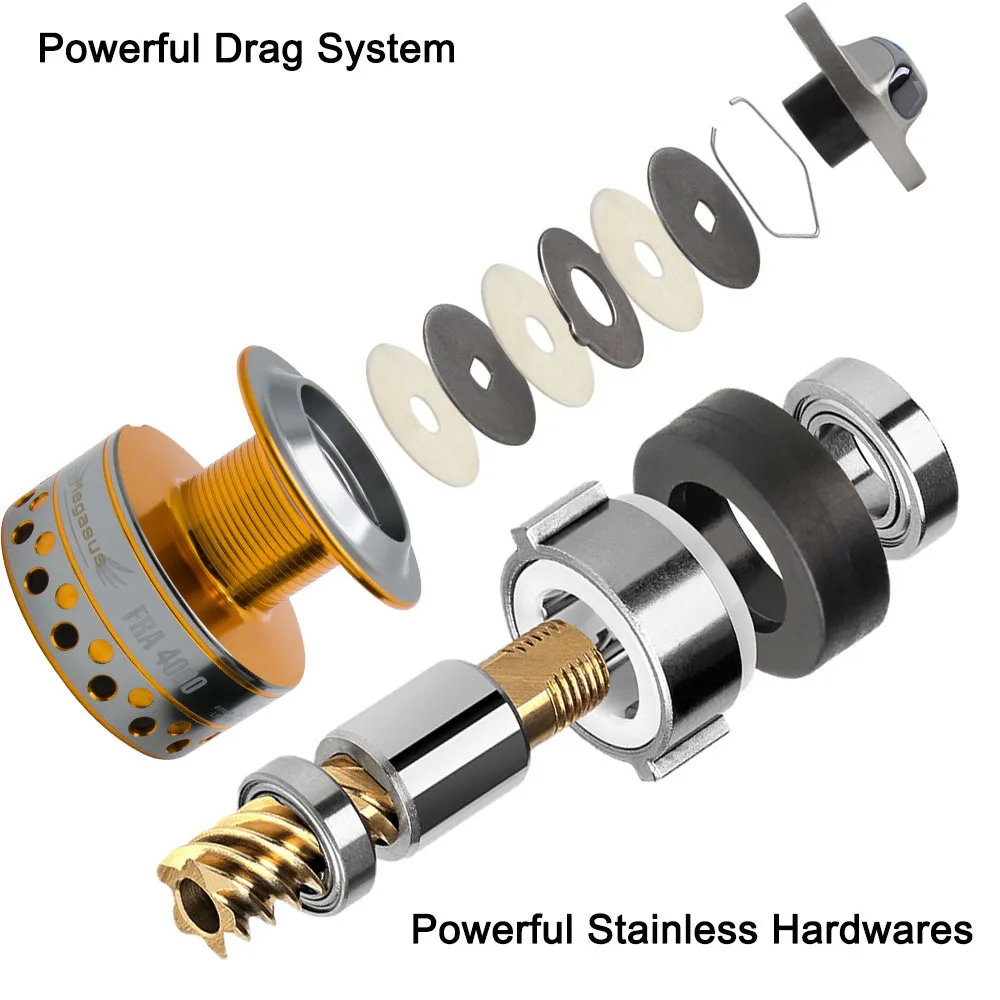 9 + 1BB carrete giratorio de pesca de agua dulce CNC carrete de aluminio 5,1: 1 6,2: 1 Acero inoxidable Sunfish Crappie Bluegill 1000 2500 - imagen 4