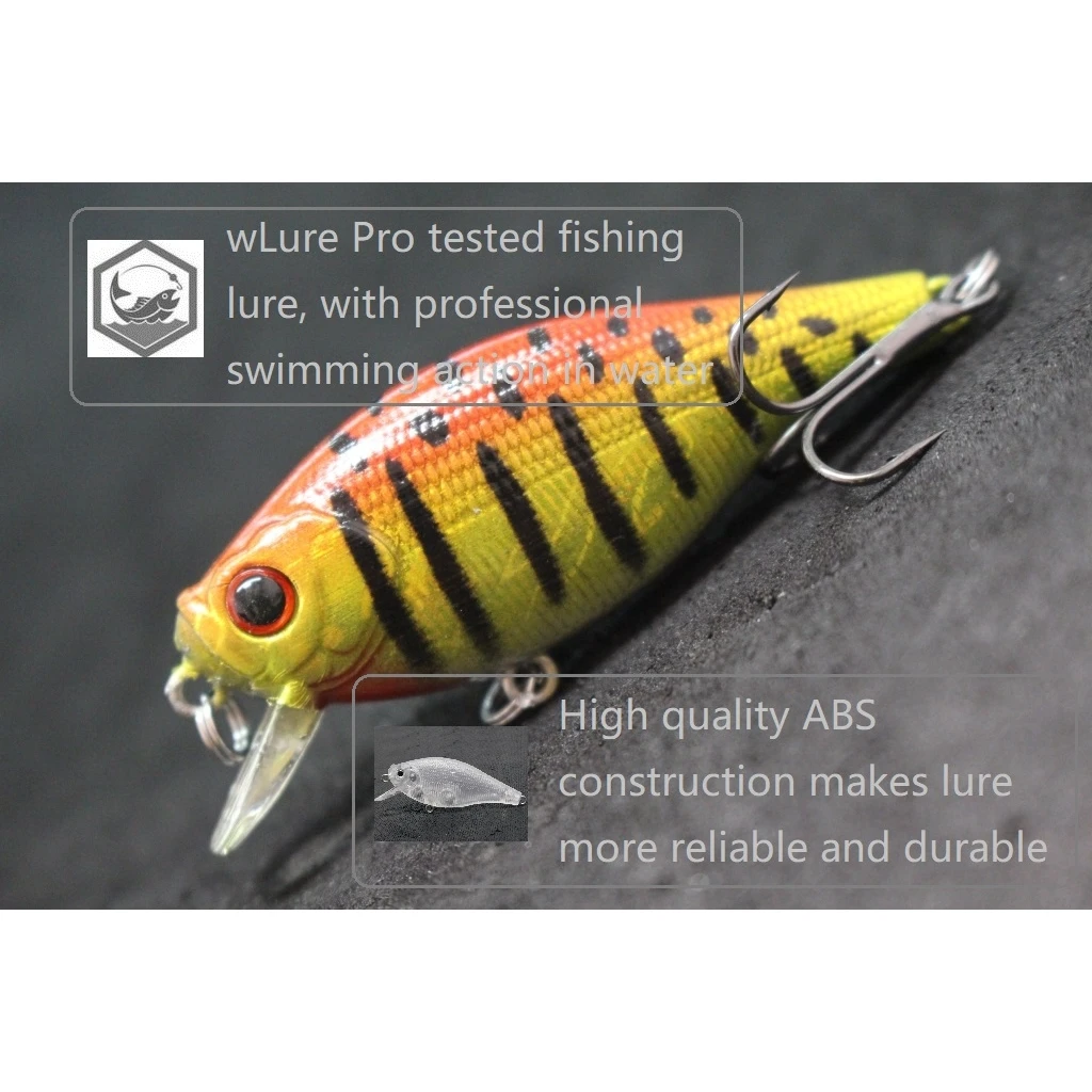 WLure-señuelo de pesca Crankbait, 6,5 cm, 7,4g, cuerpo plano, Wobbler ancho, cebo almizclado, tanque flotante, cebo duro probado, variante de colores C547 - imagen 4