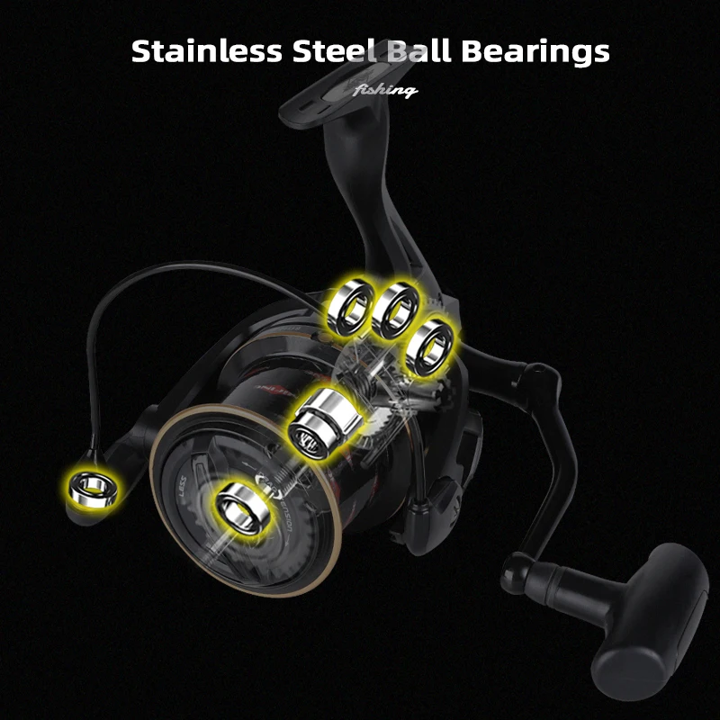 Carrete de pesca giratoria MIFINE ZORRO para carpa, carrete serie 8000-10000, carrete de agua salada, arrastre máximo de 18KG, rueda profesional de Metal 6 + 1BB - imagen 4