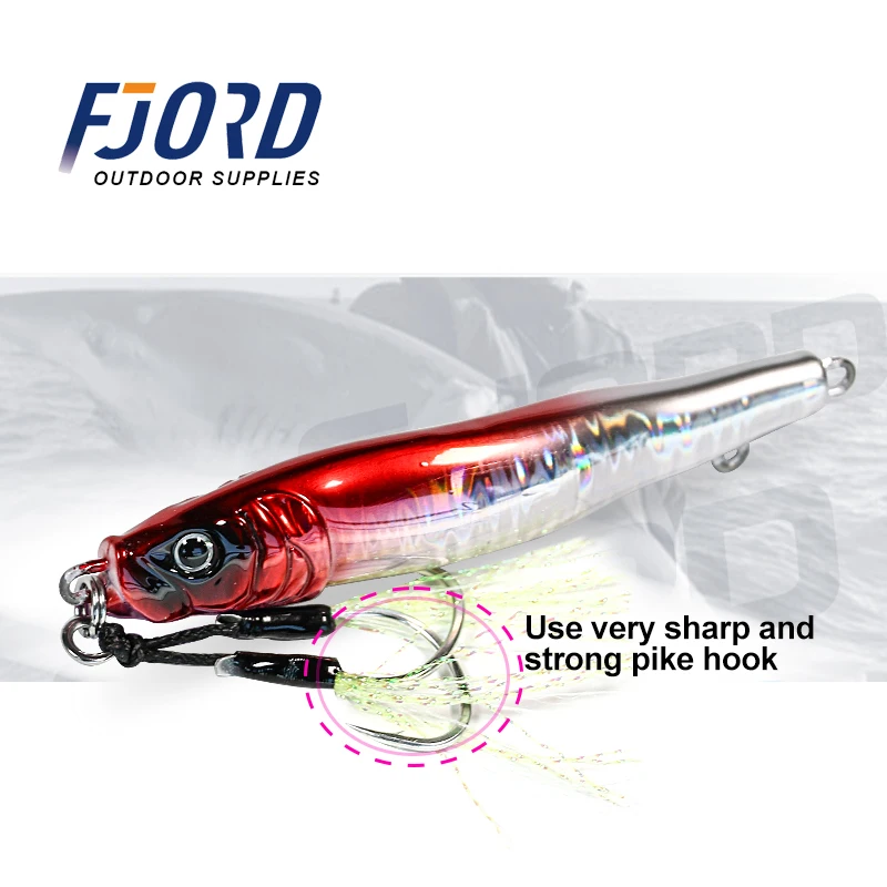 FJORD-señuelo de Pesca de Mar, cebo falso de Metal de 100g, Jigging nocturno, accesorios de pesca, equipo, productos, 2022 - imagen 5