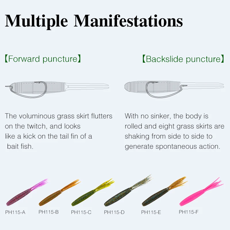 TSURINOYA juego de lubina gusano suave PHANTOM 115mm 4,3 pulgadas palo de hundimiento cebo suave plataforma trasera sin plomo aparejo Baitfish señuelo de pesca - imagen 4