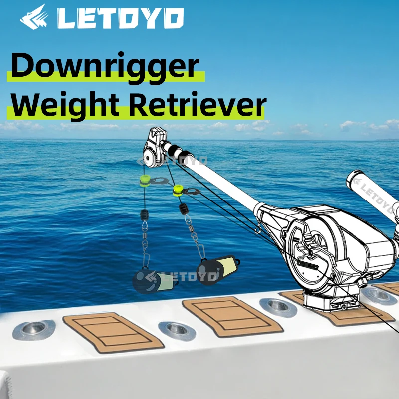 LETOYO 3025 Downrigger Weight Retriever 86In abrazadera de cable Fairlead tacos pesca a curricán pesca en barco de agua salada pesca en aguas profundas