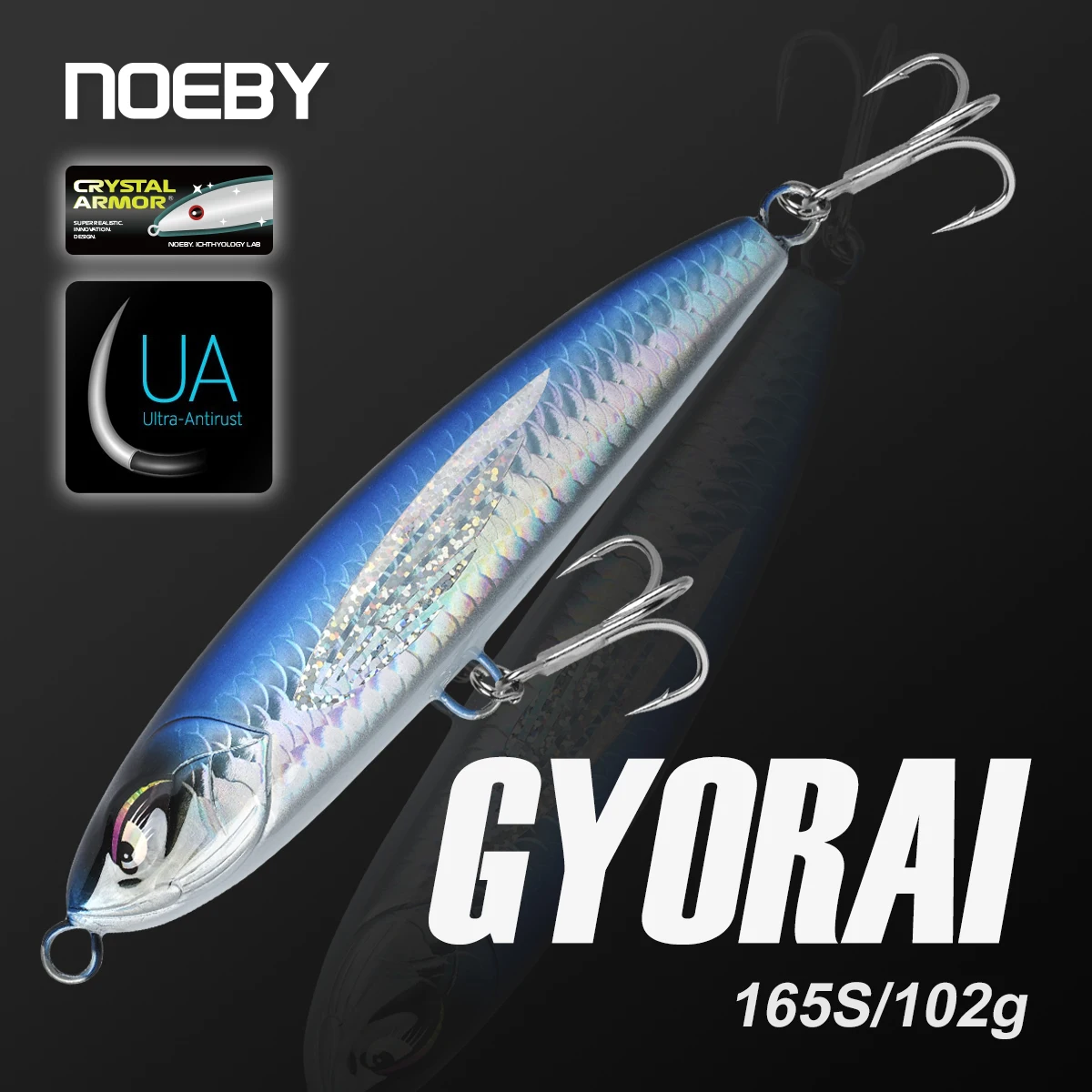 NOEBY GYORAI-señuelo de pesca Stickbait, 165mm, 105g ± hundimiento, lápiz oscilante, cebo duro Artificial reforzado, atún marino, Señuelos de Pesca GT - imagen 2