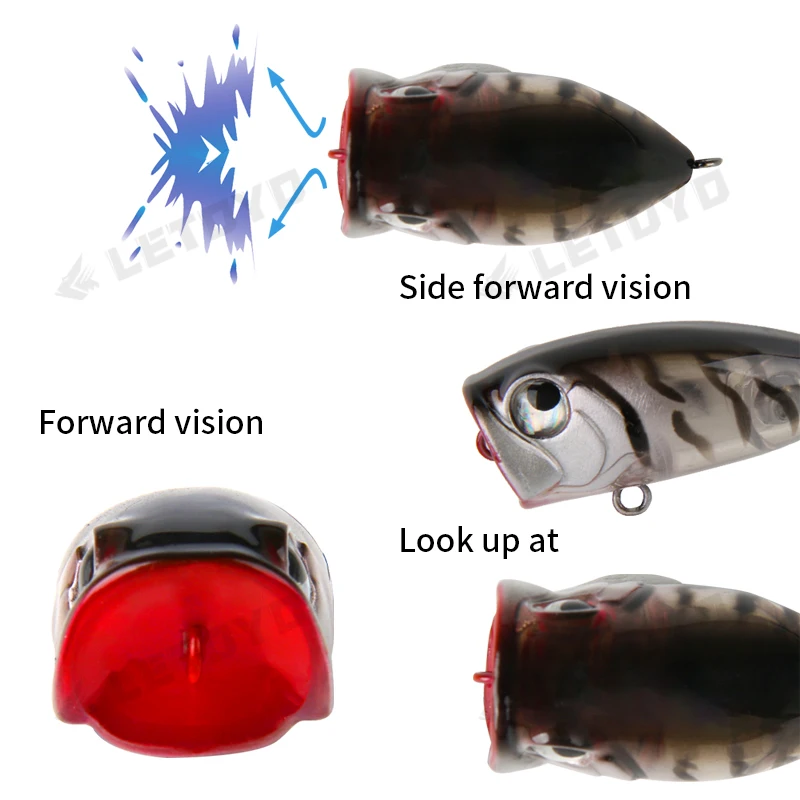 LETOYO, señuelo de pesca de 35mm, 3,7g, Micro Popper, Topwater, Mini cebo Artificial, Wobblers para trucha, perca, aparejos de pesca - imagen 4