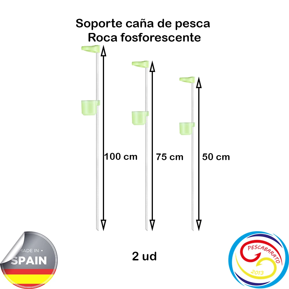 Soporte caña de varilla de hierro cuadrado para la pesca surfcasting. medidas: 50cm, 75cm y 100 cm - imagen 2