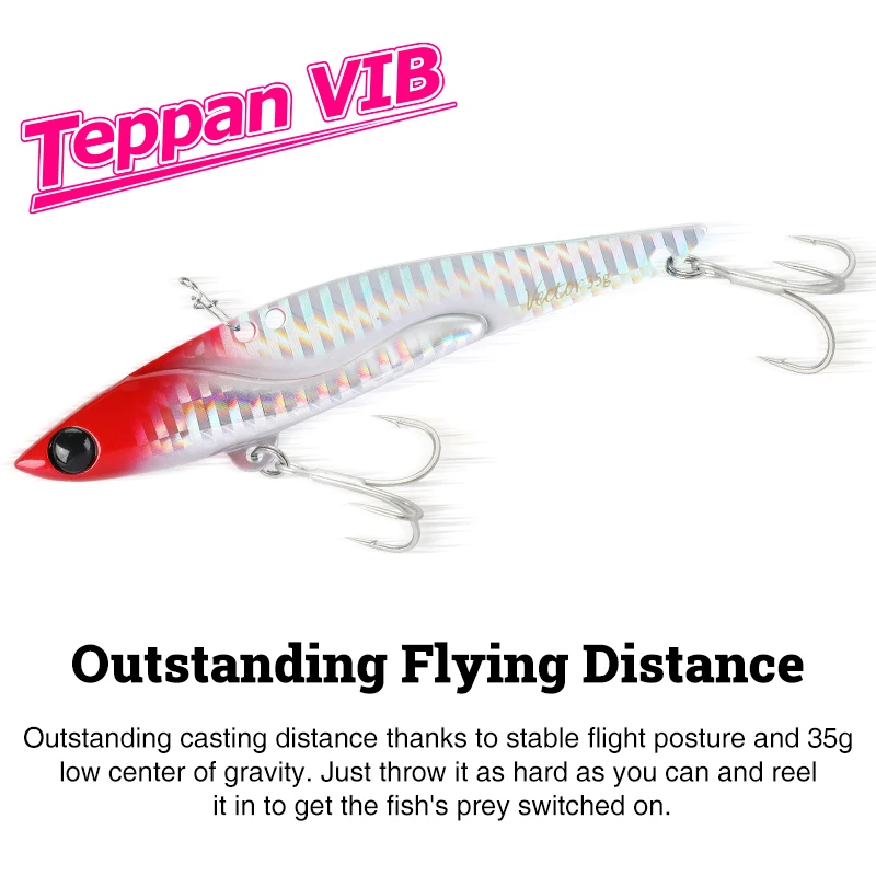 TSURINOYA 105mm 35g hundimiento VIB cebo de pesca de invierno VECTOR Teppan vibración costera fundición larga pesca en el mar hoja señuelo de Metal - imagen 3