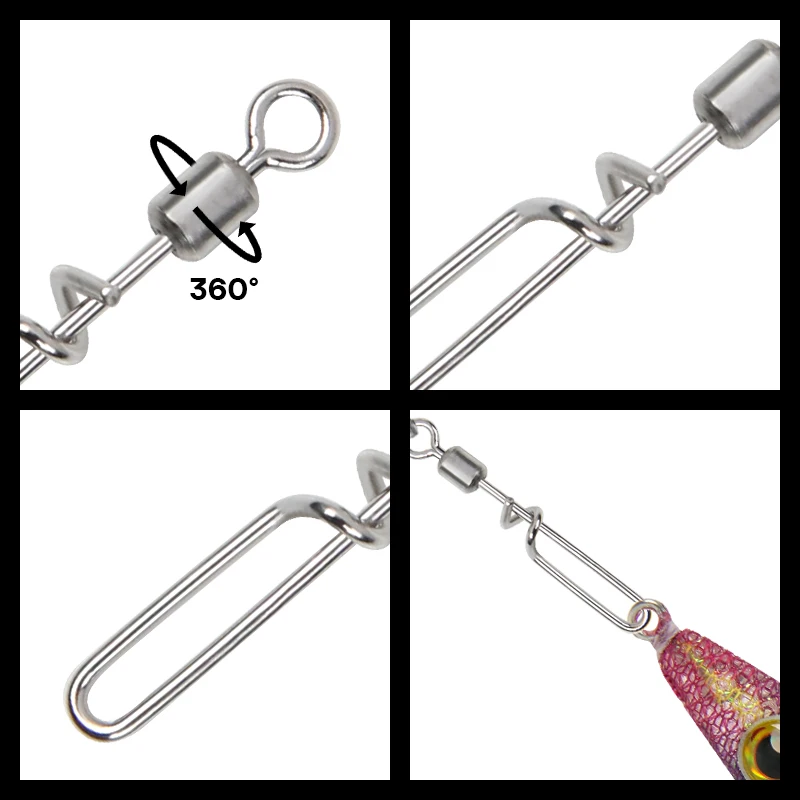 LETOYO Squid Egi Snap Plegable giratorio de acero inoxidable completo 6-20 piezas para 1,5 # -4.0 #   Plantilla de calamar, señuelo egi, plantillas de pesca de sepia - imagen 4