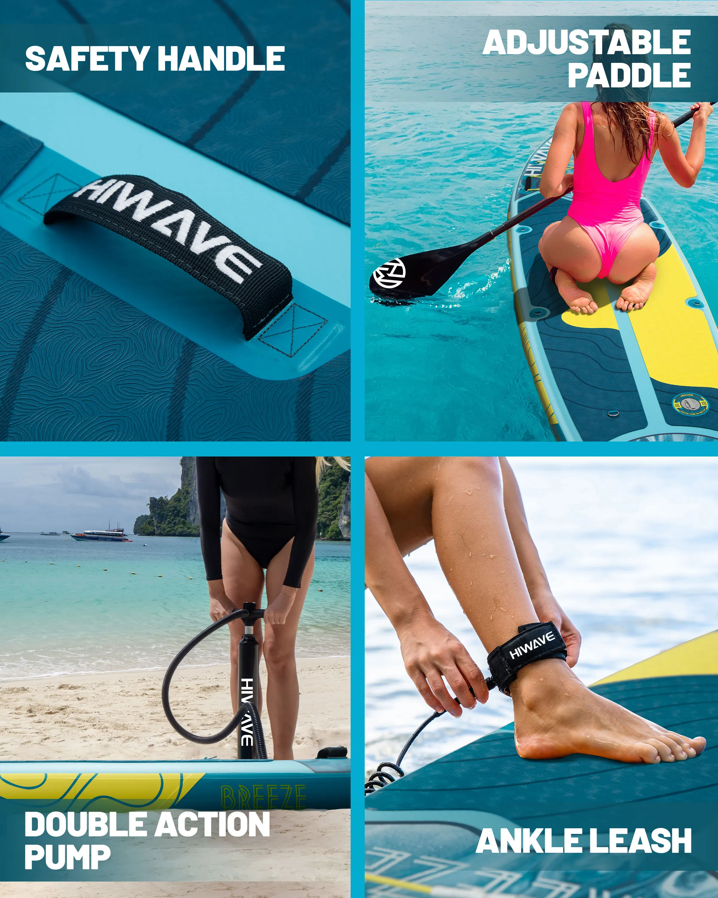 HIWAVE SUP 11'x34'x6' – Tabla de Paddle inflable ancha para pesca - imagen 4