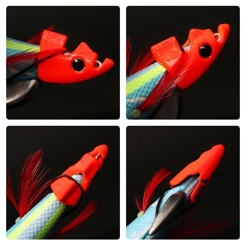 LETOYO-señuelo luminoso EGI para calamar, 2 uds., TR, plomo, peso, huecos para Webfoot, pulpo, sepia, accesorios de pesca en el mar - imagen 4