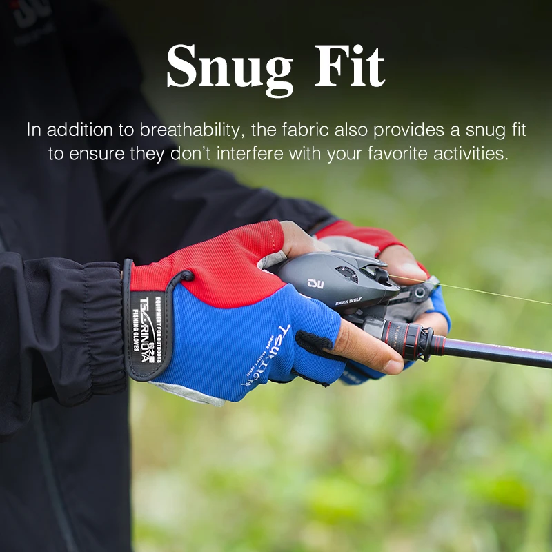 TSURINOYA-guantes de pesca con dedos completos, manoplas protectoras de 3 dedos, para primavera y otoño, para deporte, pesca, ciclismo, escalada y Fitness - imagen 5
