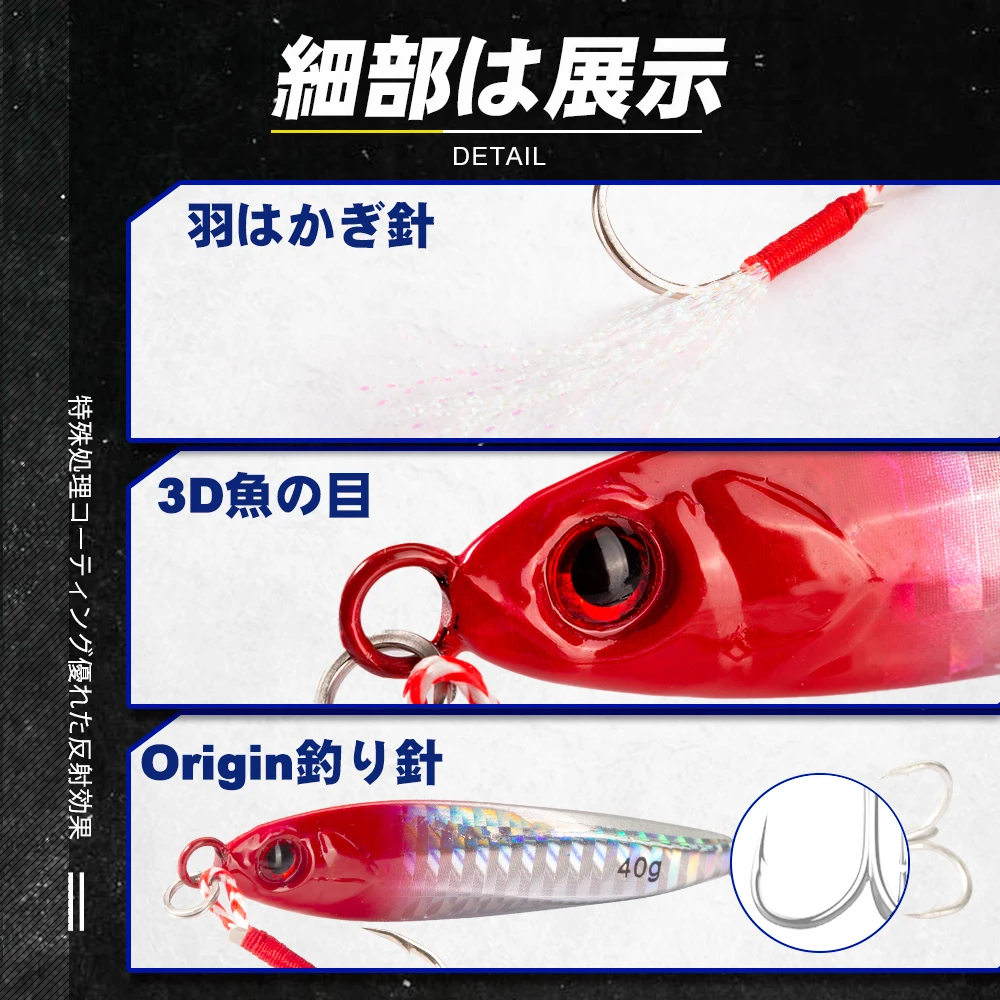 Señuelo de pesca con plantilla de Metal D1, cebos de fundición en orilla, 61mm/20g, 71mm/30g, cebo duro que se hunde, cuchara de Jigging, aparejos de pesca para lubina DT1002 - imagen 4