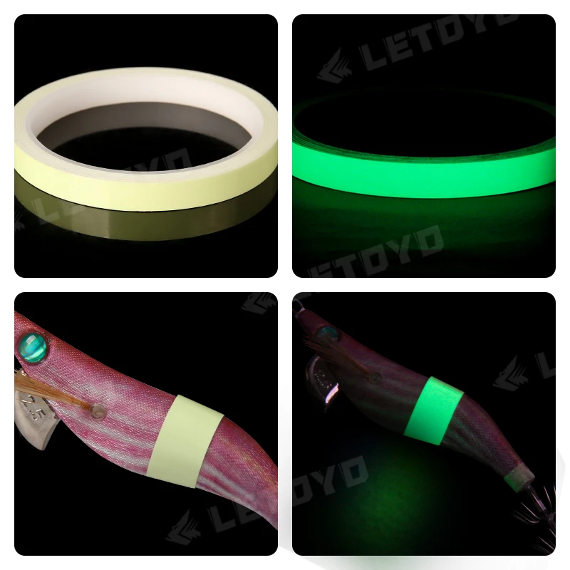 LETOYO 5M 4 colores cinta luminosa impermeable se puede utilizar para señuelo duro plantilla de calamar caña de pescar RIG herramienta de pesca multifuncional productos - imagen 4
