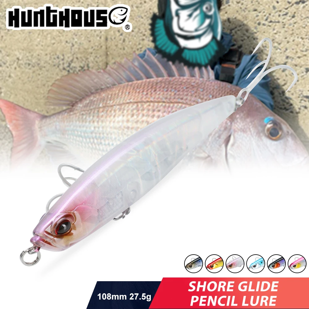 Hunthouse-señuelo de pesca con lápiz que se hunde, 108mm/27,5g, cebos duros de fundición larga, caminar al perro para lubina, aparejos de pesca - imagen 2