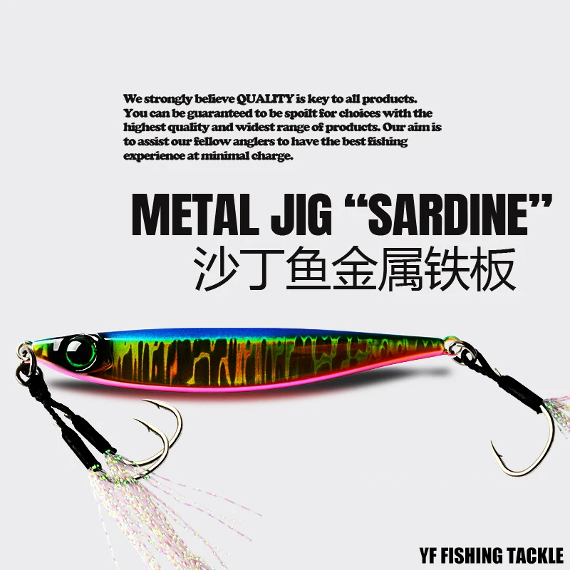 Señuelo de pesca SLOW JIGGING de sardina, superficie holográfica reflectante, MUSTAD HOOK, orilla y barco, plantilla de METAL que se hunde - imagen 2