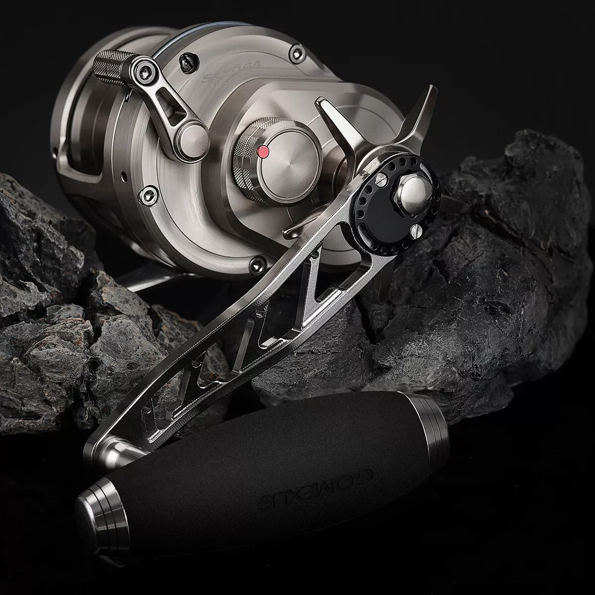 Mango de Jigging Gomexus para Shimano Ocea Jigger Conquest TLD 5 10 15 Daiwa Saltiga BJ mango de carrete Fuego CT Baitcasting 95mm - imagen 4