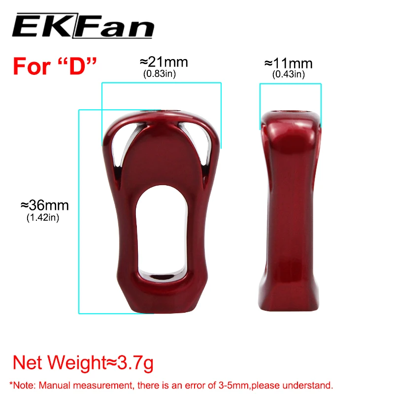 Ekfan-perilla de Material de fibra de carbono para carrete de Baitcasting giratorio, mango ultraligero, bricolaje - imagen 5