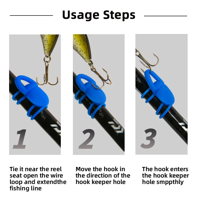 LETOYO-caña de pescar magnética de silicona, 2PS, gancho para caña, soporte para anzuelo de señuelo, accesorios de pesca, caña de pescar giratoria para Baitcasting - imagen 3