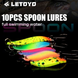LETOYO 10 Uds 2,5g cuchara señuelo conjunto UV luminoso Spinner cebo Artificial señuelo duro cuchara Chatterbait trucha Spinner cebo área trucha